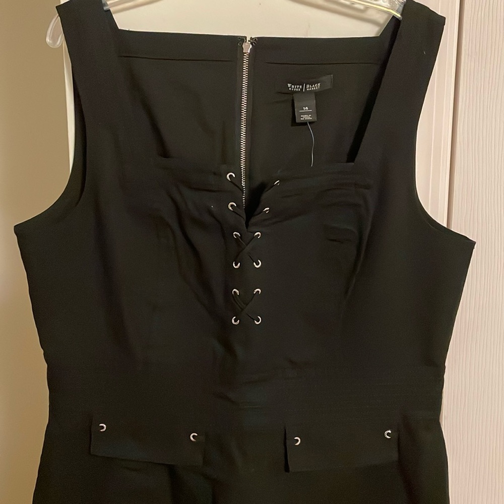 Black cargo utility dress